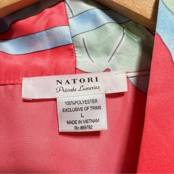 NATORI PRIVATE LUXURIES Liam Kimono Sleeve Long Robe Size L NWT Multicolored - Picture 8 of 8